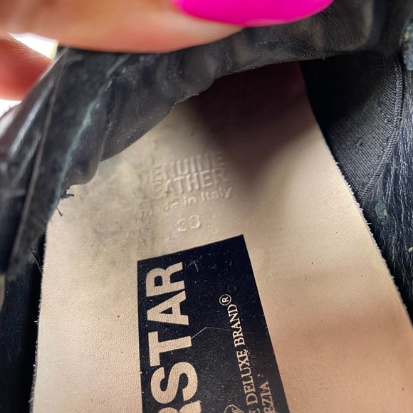 GOLDEN GOOSE Black Leather Super-Star Sneakers - Picture 7 of 7